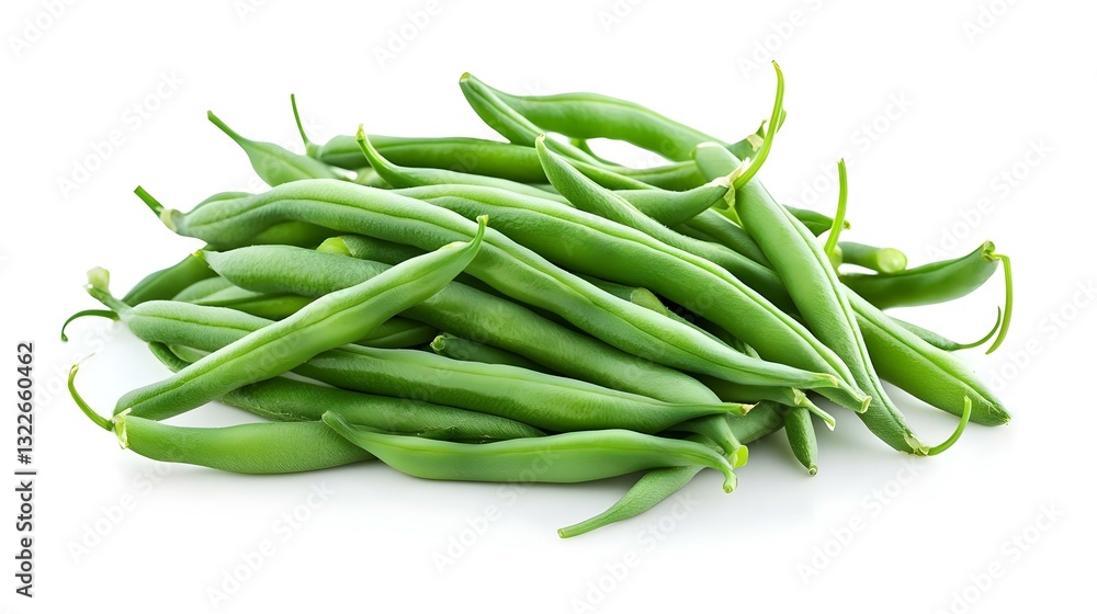 green beans on white background green beans on white background