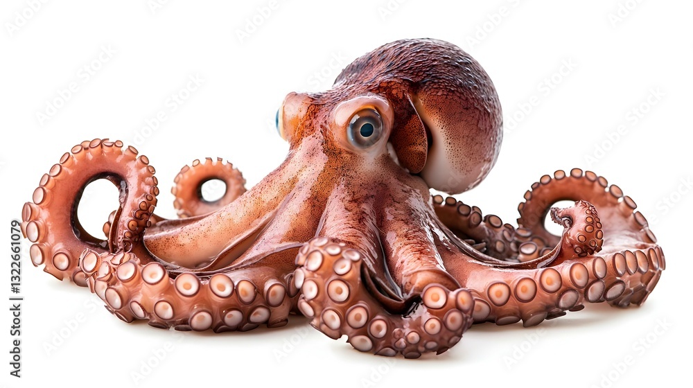 Obraz premium Fresh octopus isolated on white background