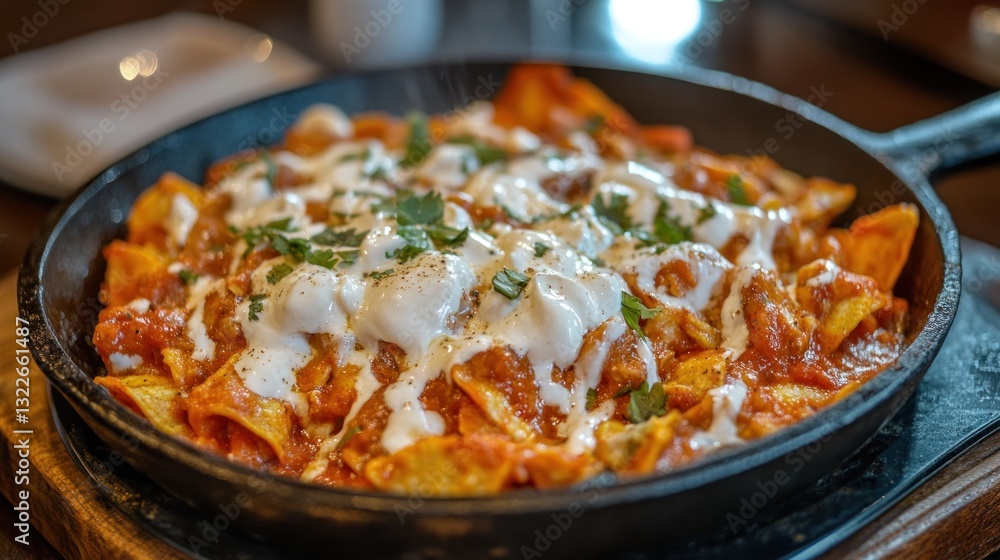 Delectable Spicy Chicken Nachos in a Cast Iron Skillet Delectable Spicy Chicken Nachos in a Cast Iron Skillet