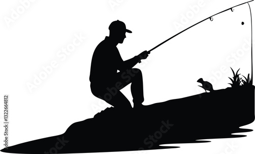 man fishing silhouette