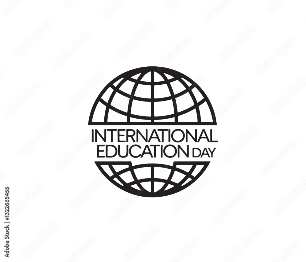 International Education Day logo with globe and open book. A simple, impactful logo for International Education Day. International Education Day logo with globe and open book. A simple, impactful logo for International Education Day.