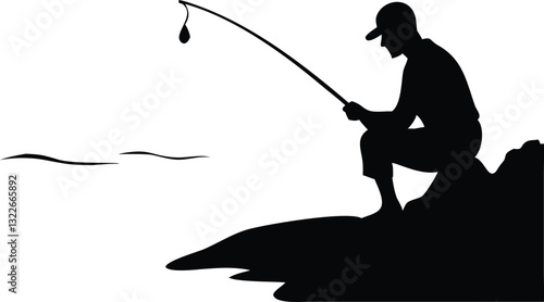 man fishing silhouette