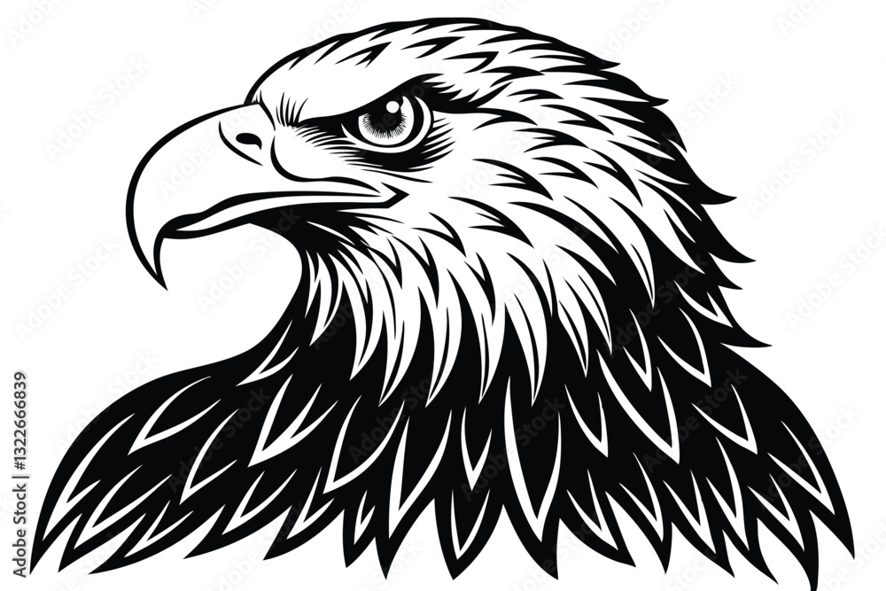 Obraz premium Eagle Face Silhouette Bald Eagle Head Vector