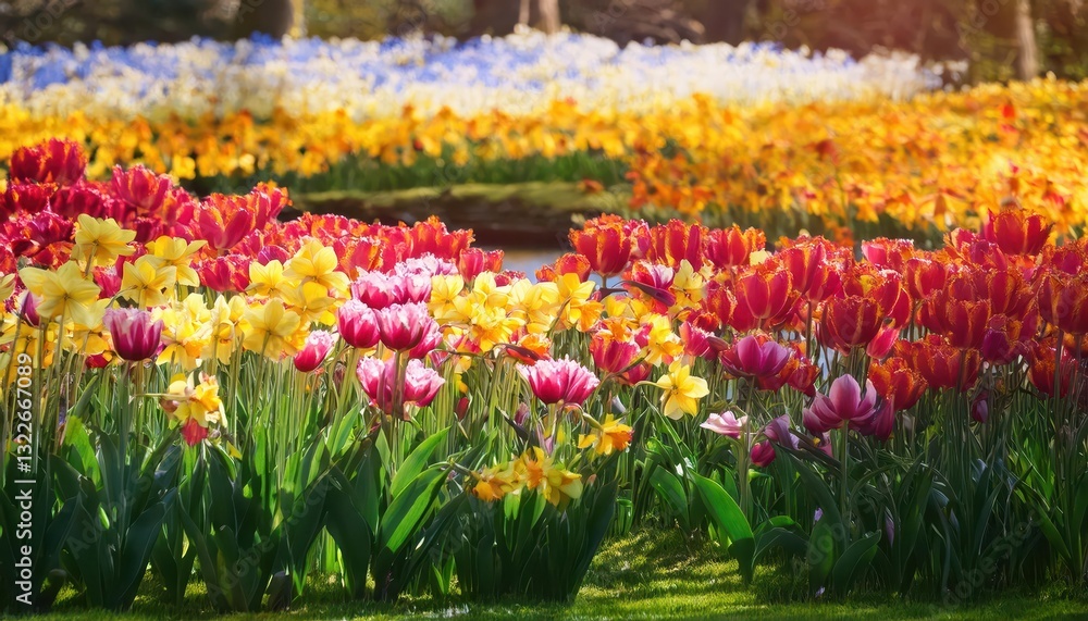 Vibrant Blossoms A Glimpse into the Worlds Largest Spring Flower Garden, Showcasing Radiant Tulips Daffodils against a Backdrop of Breathtaking Nature, Embracing the Vibrant Blossoms A Glimpse into the Worlds Largest Spring Flower Garden, Showcasing Radiant Tulips Daffodils against a Backdrop of Breathtaking Nature, Embracing the
