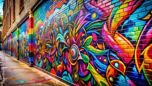 Vibrant Graffiti Wall Art: Colorful Street Art Texture Background
