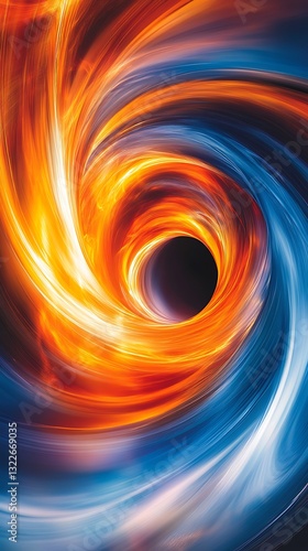Wallpaper Mural Swirling fiery and icy abstract spiral with a dark central hole Torontodigital.ca