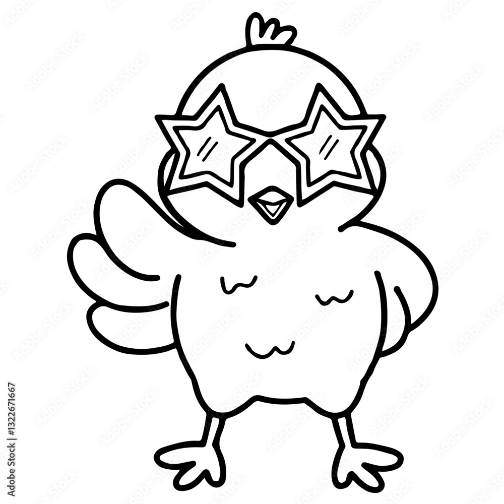 Obraz premium funny cartoon chick Easter 