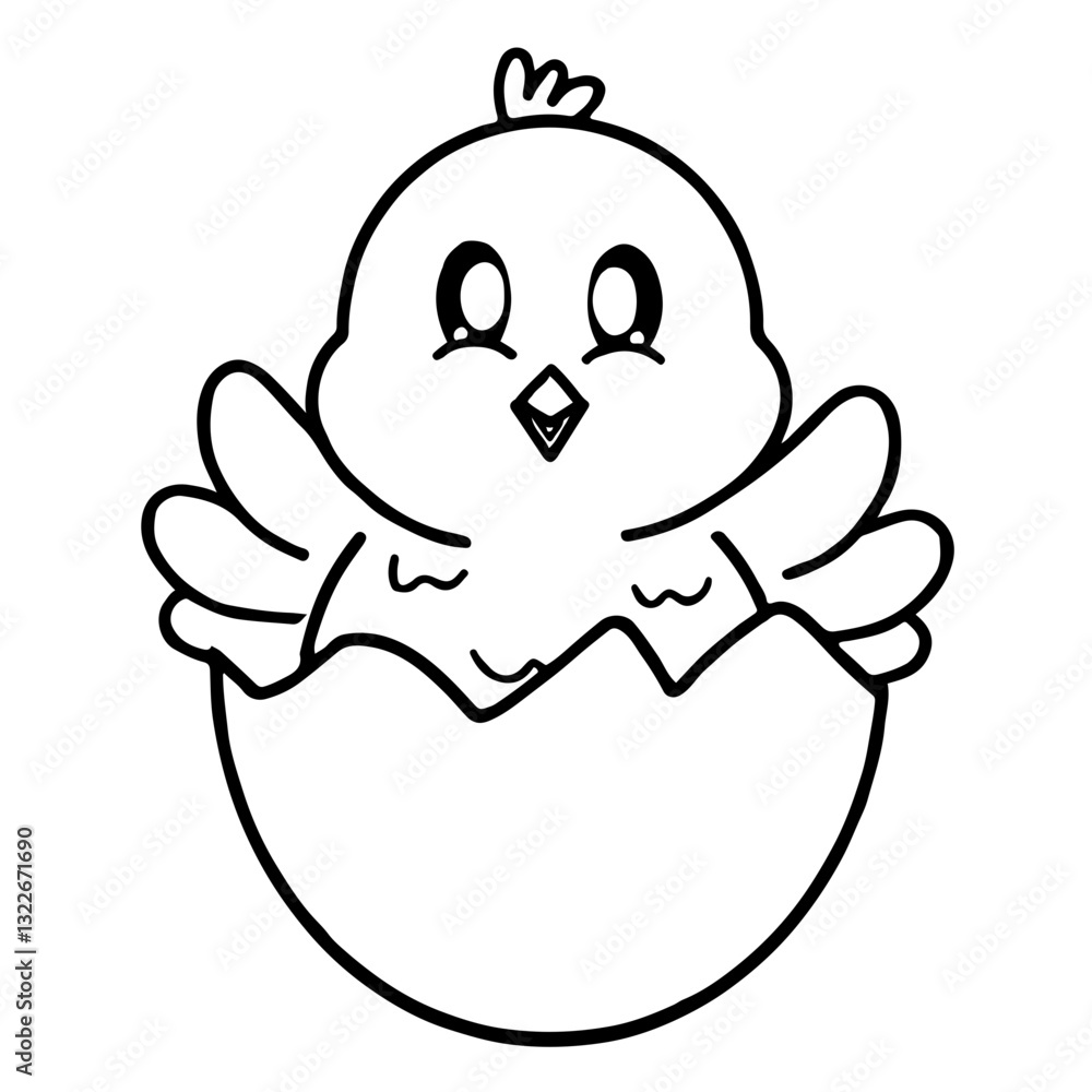 Obraz premium Baby chicken cartoon Easter cartoon 