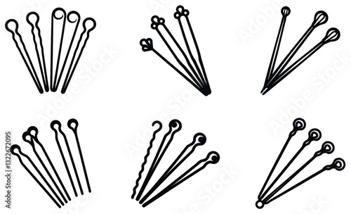 Hairpins silhouette vector