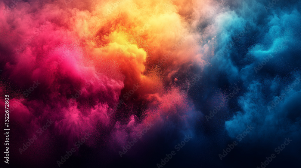 Colorful abstract clouds create a vibrant visual atmosphere in a dynamic digital art display Colorful abstract clouds create a vibrant visual atmosphere in a dynamic digital art display