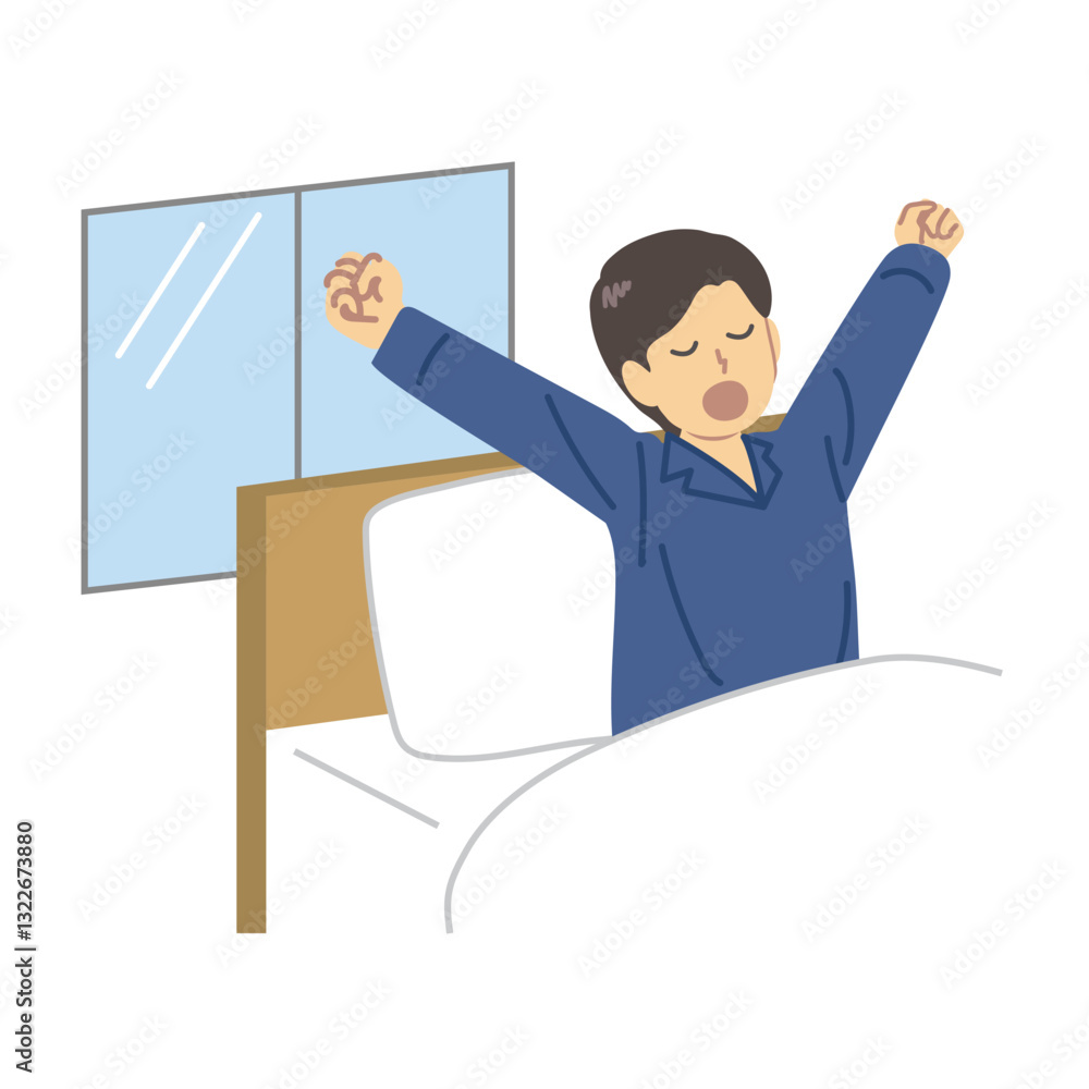 寝起きの男性イラスト 寝起きの男性イラスト