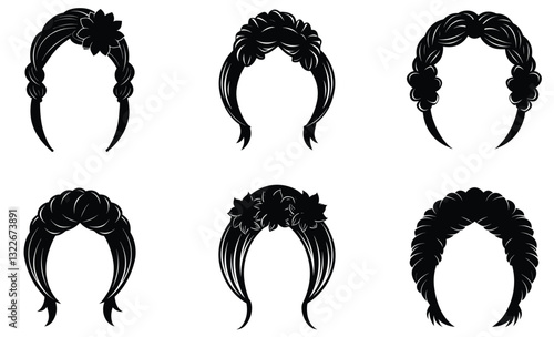 Hairpins silhouette vector