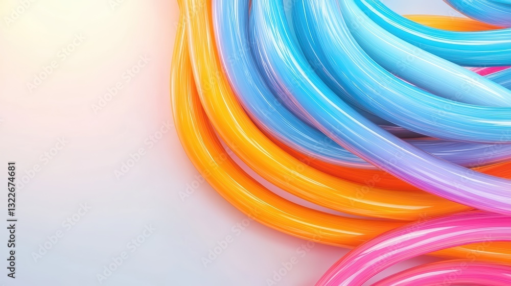 Fototapeta premium Colorful tubes, abstract background.