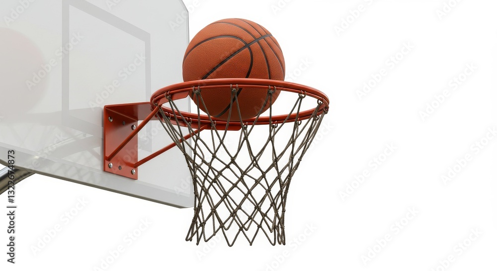 Basketball Scoring Moment isolated on white Basketball Scoring Moment isolated on white