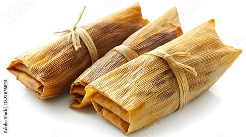 Wallpaper Mural Homemade Wrapped Tamales Isolated on a White Torontodigital.ca