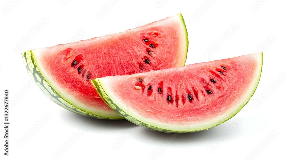 Fresh bitten watermelon slice isolated on white Fresh bitten watermelon slice isolated on white