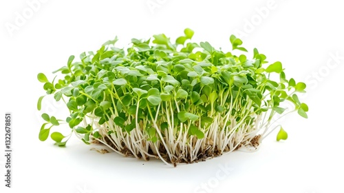 クレソンの芽　白背景で分離