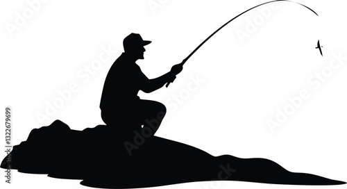 Fishing vector silhouette