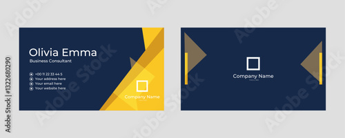 A visually appealing business card featuring bold colors and minimalist layout