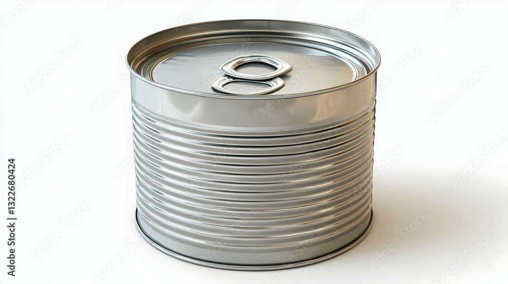 Empty tin can on transparent or white Empty tin can on transparent or white