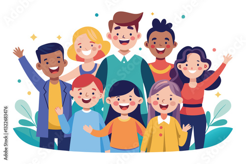 Happy business team rejoices, colleagues raised their hands up and rejoice in success and achievements