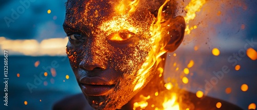 Illustration of Intense Fire in Papua New Guinea for Professional Use