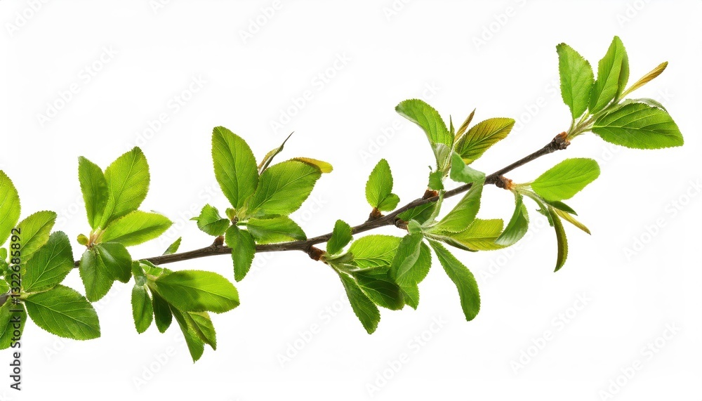 Striking Isolation of Small Green Leaves on a White Backdrop Vibrant Twigs in Soft Light Against Clean Background, Perfect for Natureinspired Artworks and Home Decor Striking Isolation of Small Green Leaves on a White Backdrop Vibrant Twigs in Soft Light Against Clean Background, Perfect for Natureinspired Artworks and Home Decor