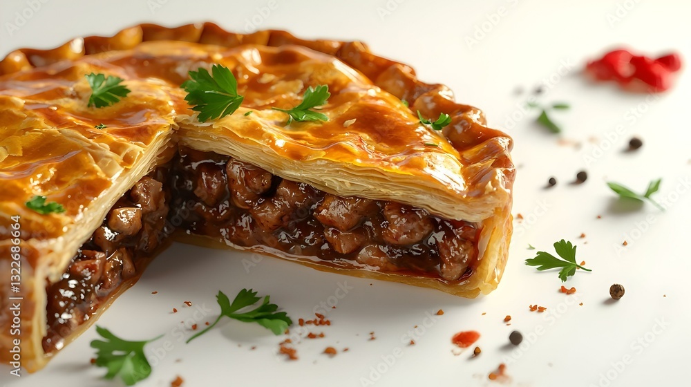 Fototapeta premium Meat Pie isolated on white background