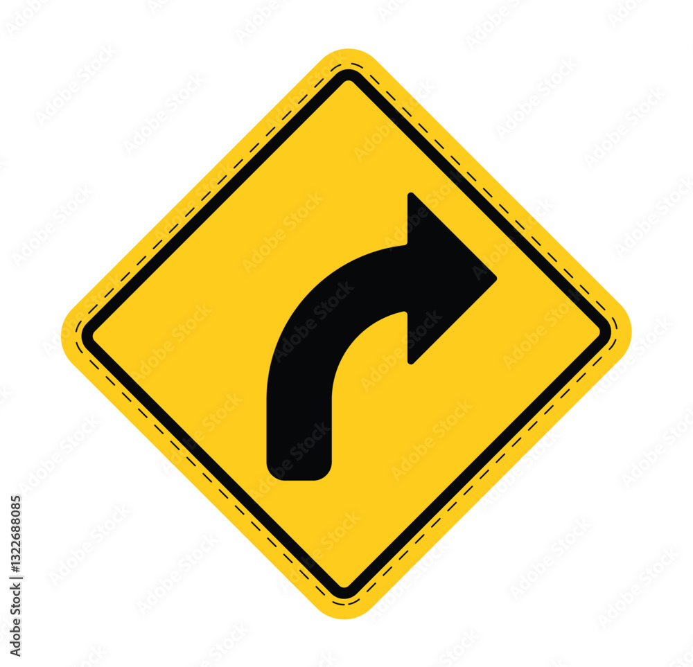 Road sign traffic icon clipart. Right turn arrow symbol clip art in yellow signboard for highway safety lane signage vector illustration.
Road sign traffic icon clipart. Right turn arrow symbol clip art in yellow signboard for highway safety lane signage vector illustration.