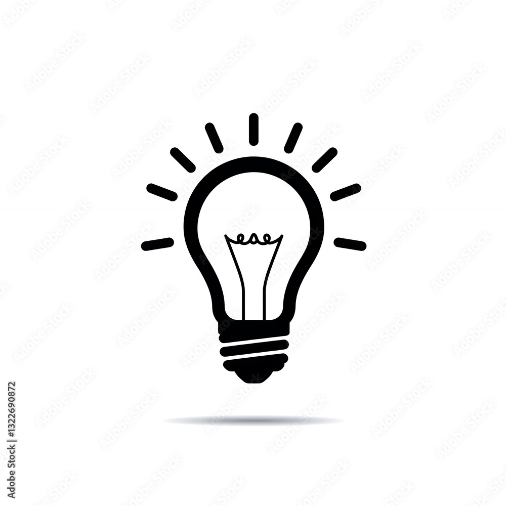Light bulb shining represents idea generation and innovative thinking concept Light bulb shining represents idea generation and innovative thinking concept