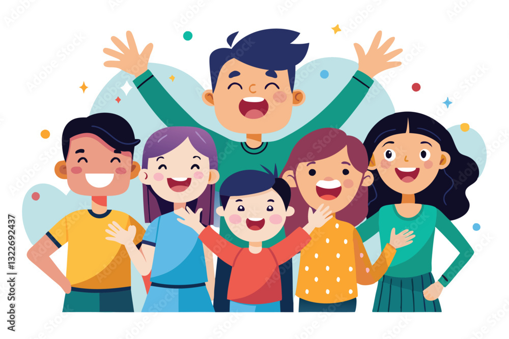 Group of happy young people dancing and having fun Vector illustration Group of happy young people dancing and having fun Vector illustration