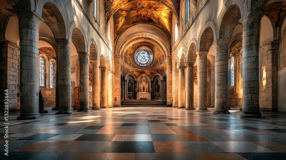 Obraz premium Ancient Church Interior View