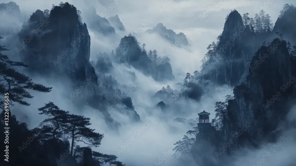 Obraz premium Misty Mountain Landscape