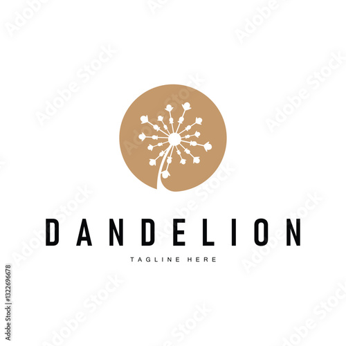 dandelion logo concept wallpaper background design illustration dandelion plant template flying