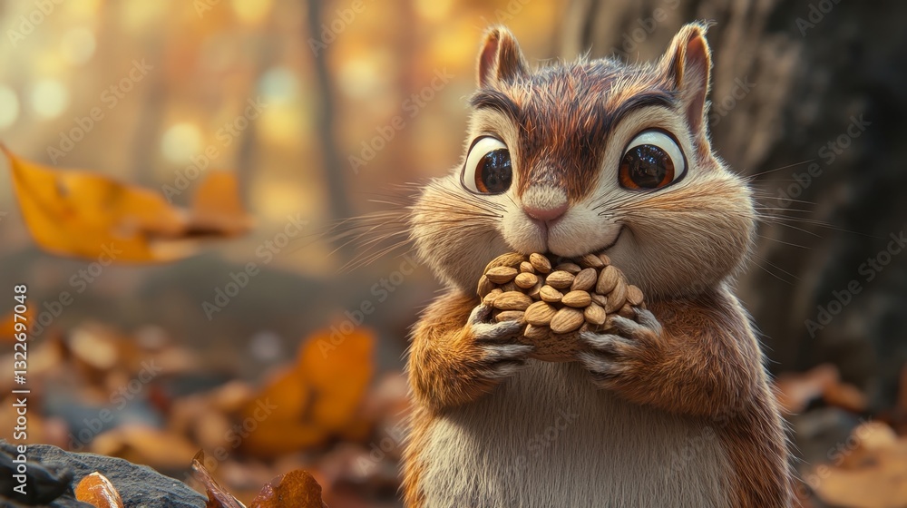 Cute Squirrel with Acorns Cute Squirrel with Acorns
