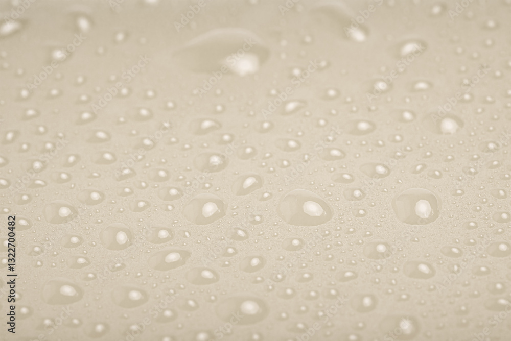 Beige plastic background with water drops. Beige plastic background with water drops.