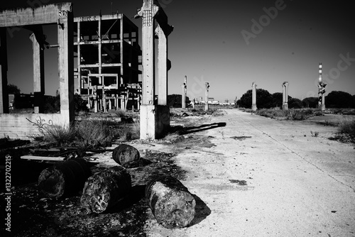 deactivated industrial zone of the former CUF, factory union company. Barreiro-Portugal.
