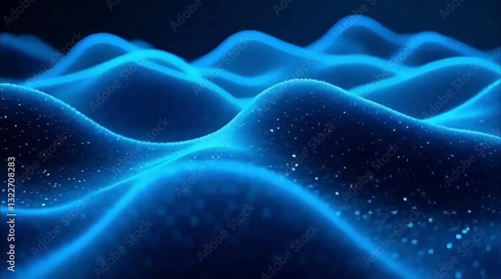 Abstract Wave Motion Technology Background with Glowing Blue Digital Effects Abstract Wave Motion Technology Background with Glowing Blue Digital Effects