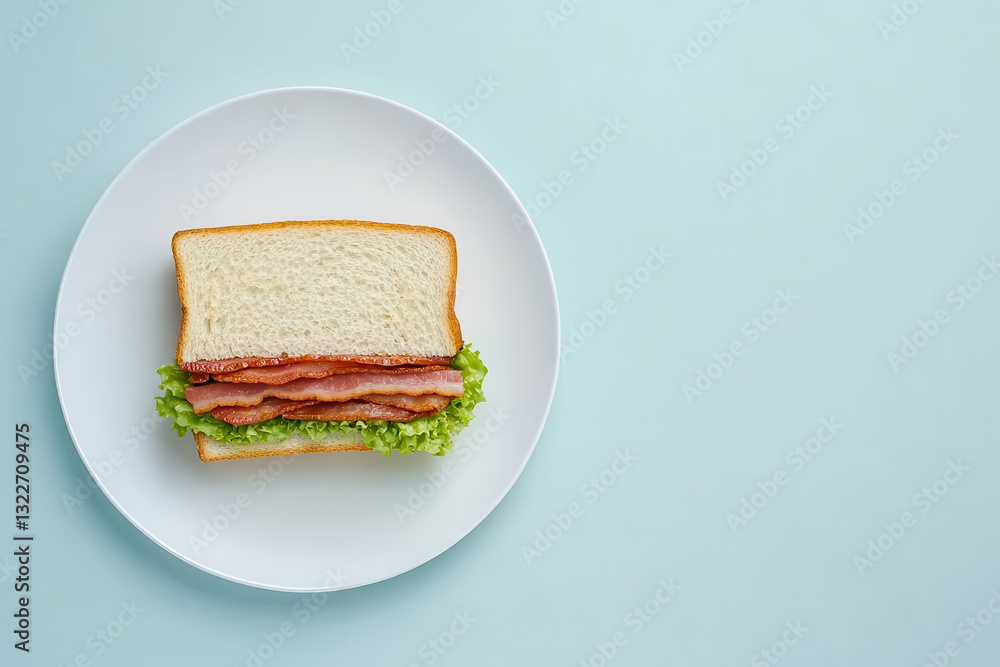 Classic club sandwich with layers of turkey bacon and fresh vegetables served on a plate with a side of pickles Classic club sandwich with layers of turkey bacon and fresh vegetables served on a plate with a side of pickles