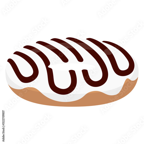 vanilla chocolate drizzle donut