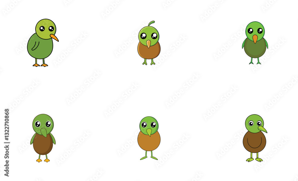 Obraz premium Cute kiwi cartoon vector