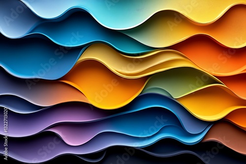 Abstract colorful wavy layers forming a beautiful and modern design