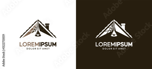 Loft logo design with classic house roof symbol