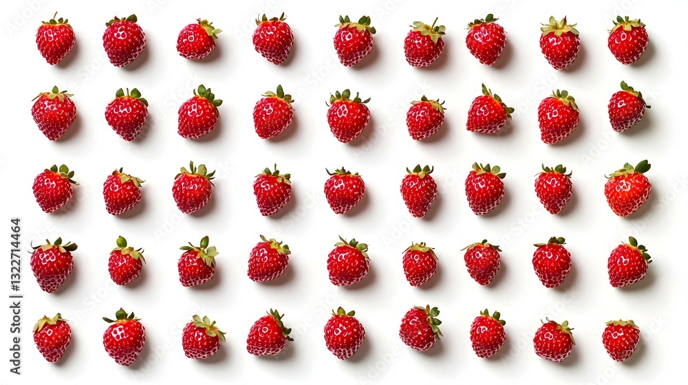 Large collection of fresh strawberries isolated Large collection of fresh strawberries isolated