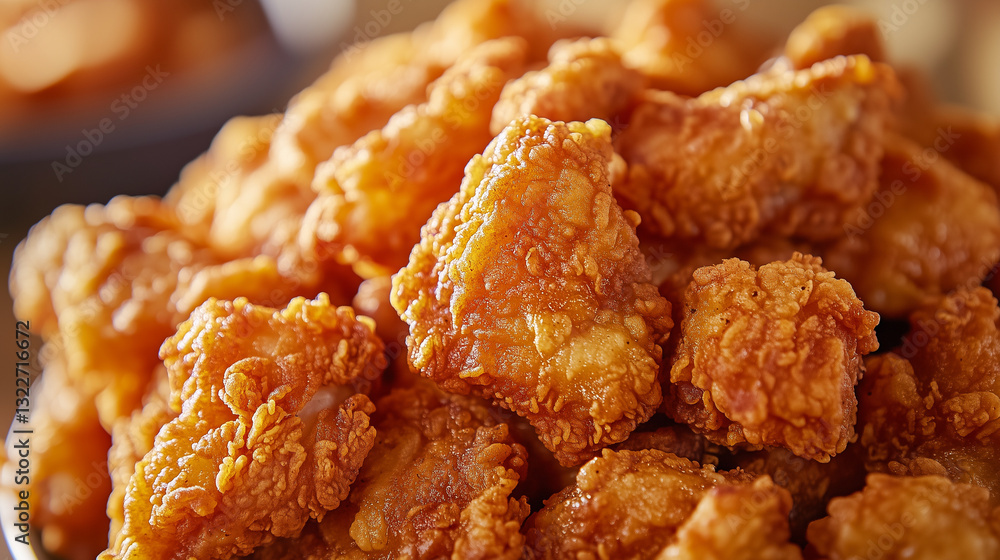Photo of a plate piled high with a large quantity of fried food piled in a heap. Photo of a plate piled high with a large quantity of fried food piled in a heap.