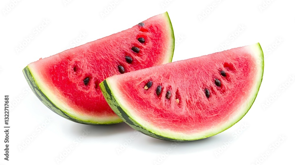 Fresh bitten watermelon slice isolated on white Fresh bitten watermelon slice isolated on white