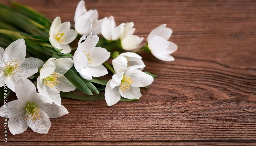 Vibrant Spring Blossoms Pops Against Rustic Wooden Backdrop Delicate White Flowers Illuminate Natures Rebirth in a Warm, Serene Scene Vibrant Spring Blossoms Pops Against Rustic Wooden Backdrop Delicate White Flowers Illuminate Natures Rebirth in a Warm, Serene Scene