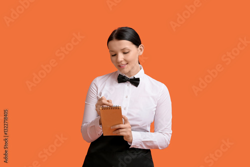 Beautiful young waitress wi...