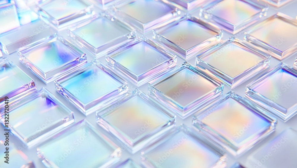 Iridescent glass squares pattern background. Iridescent glass squares pattern background.
