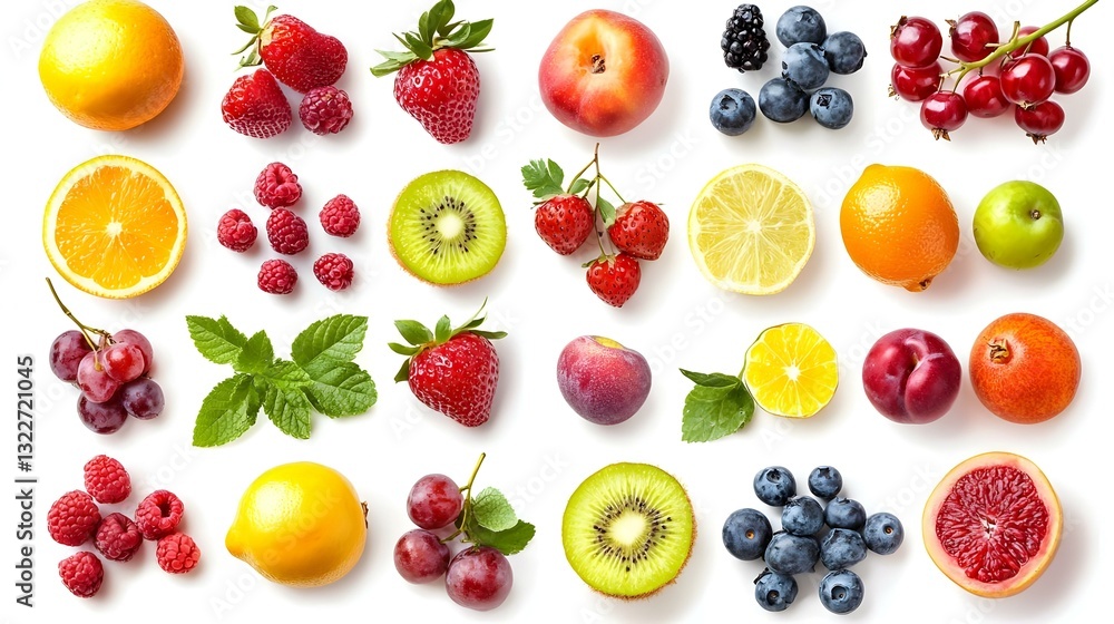 Collage of juicy fresh fruits and berries Collage of juicy fresh fruits and berries